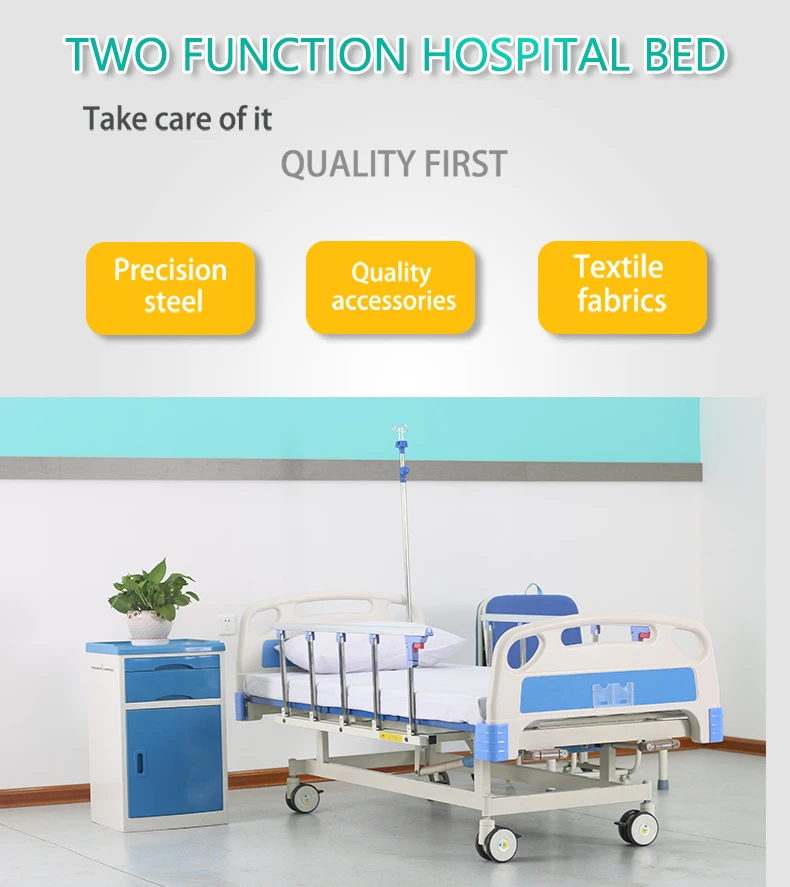 Cheap Price Two Cranks Manual Second Hand Medical Beds For Rent 2 Function Manual Hospital Bed For Patient