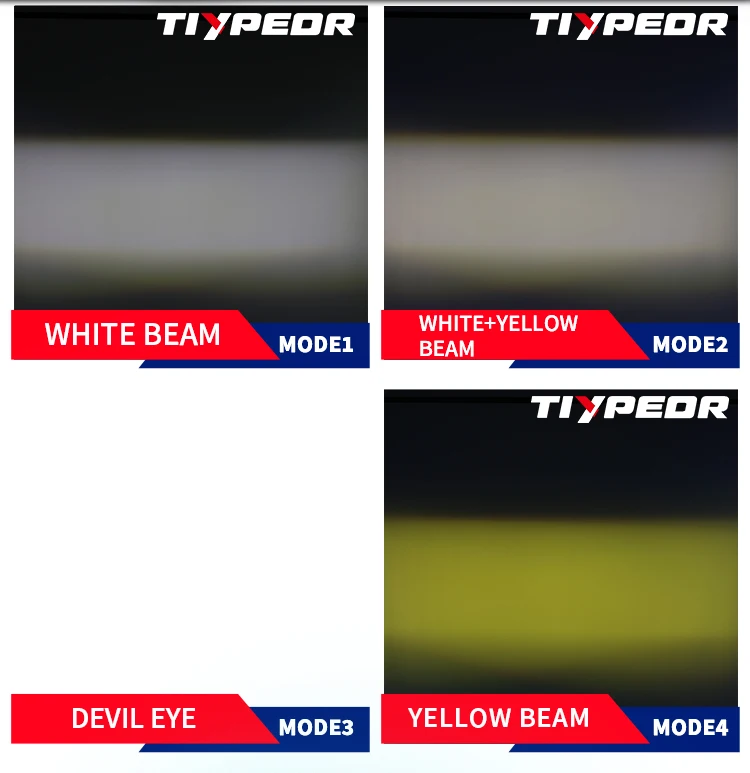 TIYPEOR Motorcycle Super Bright Spotlight High Power LED Work Driving Head Fog Light Auxiliary Headlight for Off-Road ATV UTV supplier