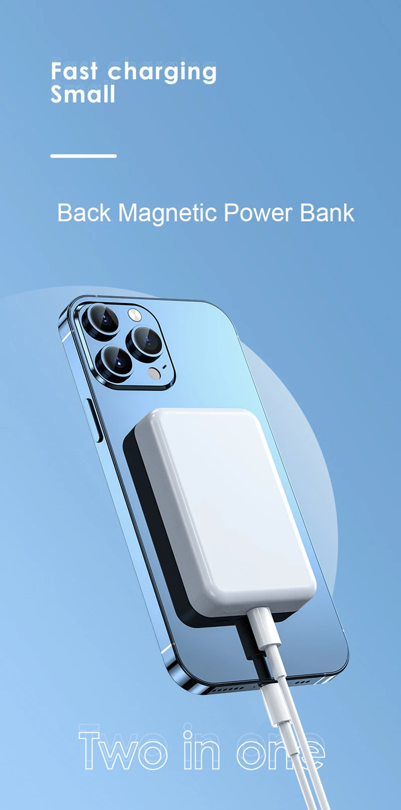 10000mAh Magnetic Portable Battery PD 30W Fast Charging Wireless Charger Magsafe Power Bank