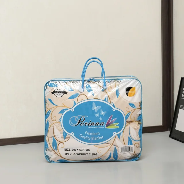 Customized Logo PVC Blanket Zipper Bag Transparent Packaging for Water-Proof Bed Sheets and Pillows