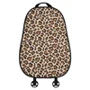 Linen leopard print seat cushion, brown backrest