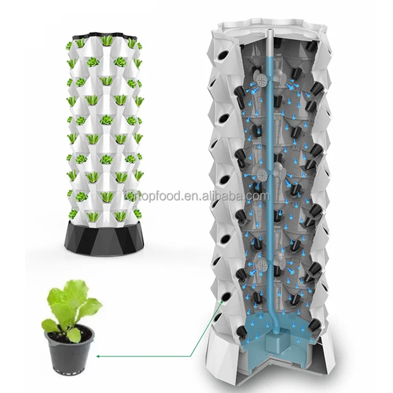 10 слоев 80 отверстий для домашнего использования, садовый инструмент, пластиковый комплект для теплицы, вертикальная башня для выращивания растений, система гидропоники для посадки салата