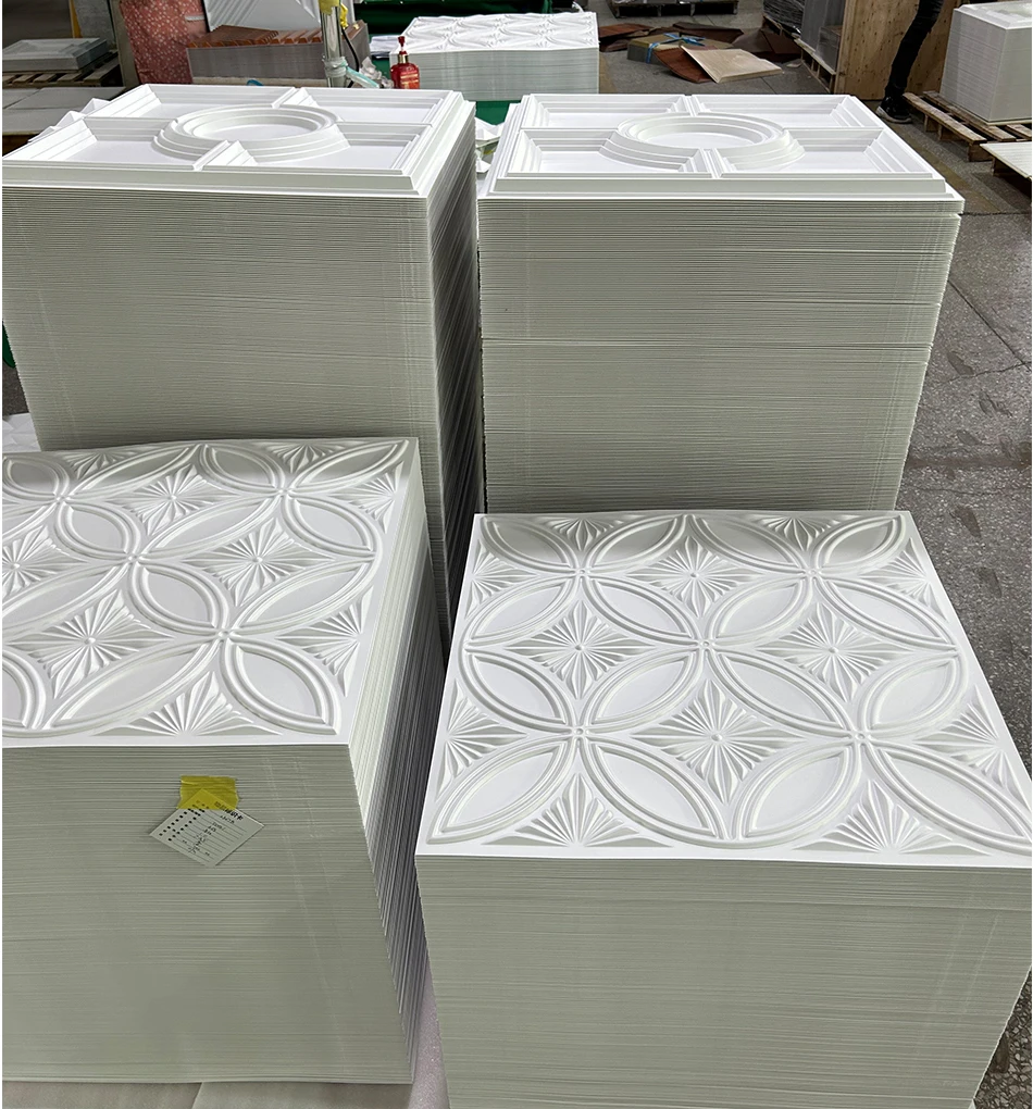 ZJ Recycled Plastic 50*50 Cm PVC Decorative 3D Wall Panels