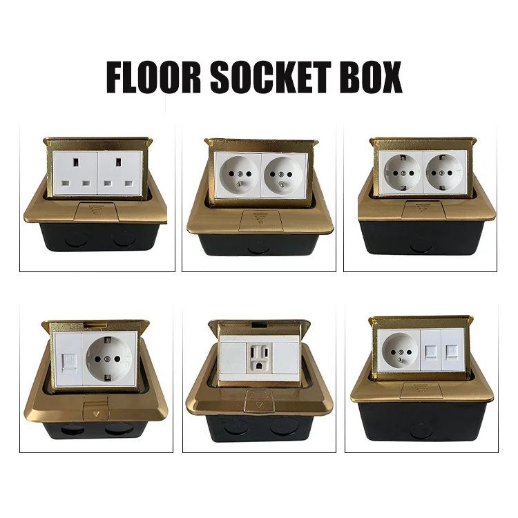 VNX Waterproof Flip Floor Socket 16a Socket With Data Invisible Flat Desktop Socket for TV Computer Phone HD Interface