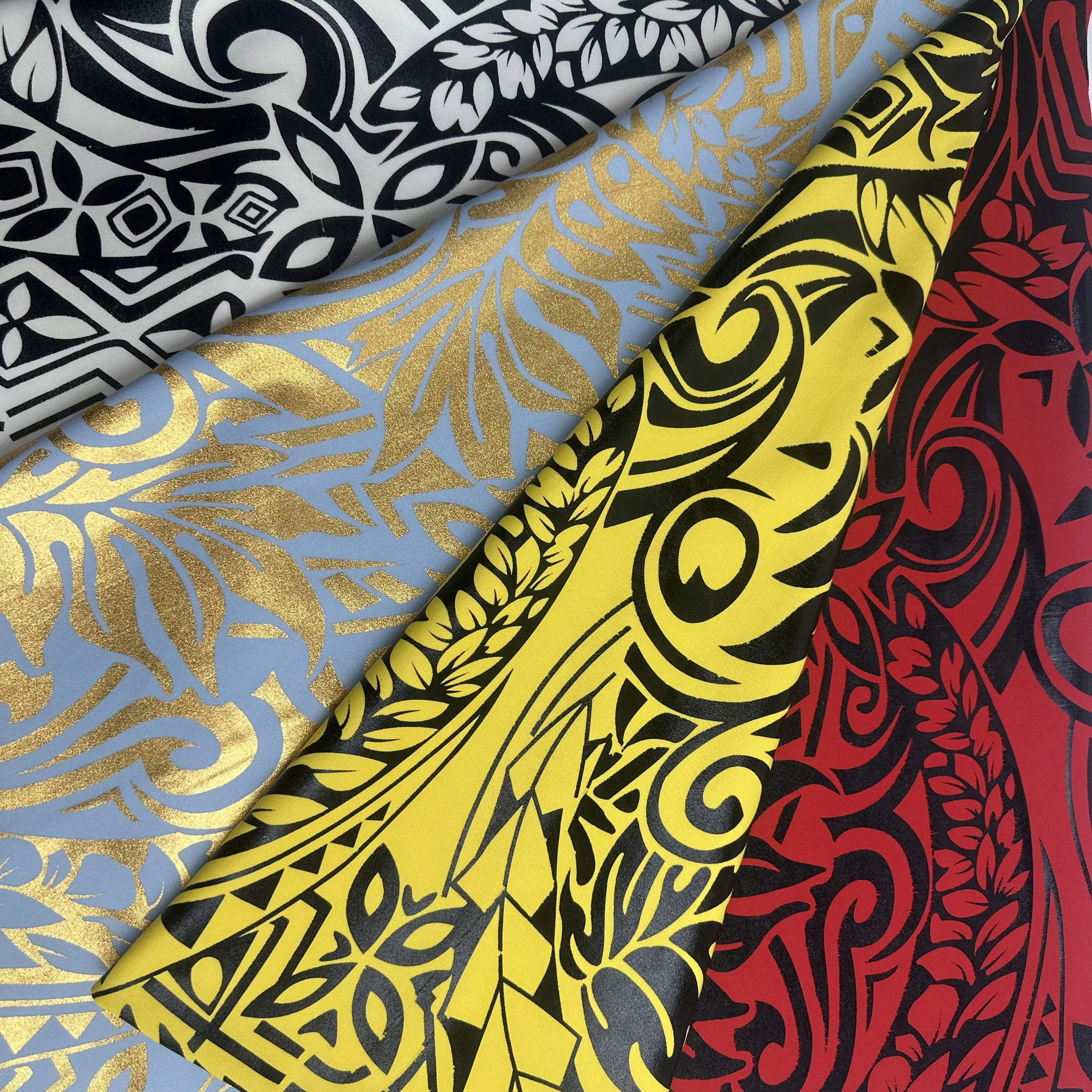 HL Polynesian Hawaiian Rropical Tribal Samoan Floral Pattern Printed ...
