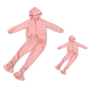 Mommy and Me Outfits Fall Clothing Women Stacked Joggers Kids Stacked Pants Set Clothes