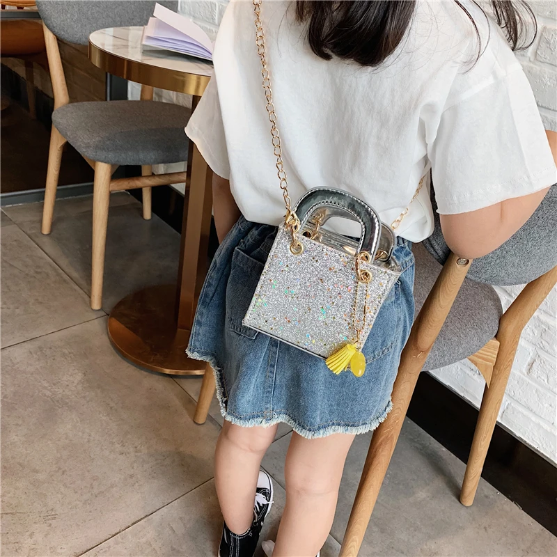 Borse a tracolla moda borsa per ragazze borse per bambini Mini borse di  lusso per bambini con paillettes a mano per bambina