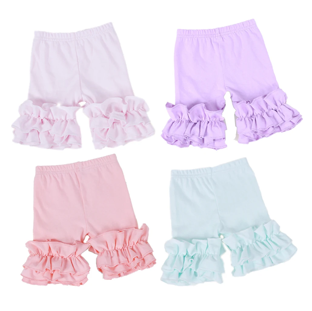 Для маленьких мальчиков и девочек, шорты с рюшами для малышей двухслойные укороченные штаны хлопковые шорты в стиле унисекс, детские спортивные Леггинсы От 1 до 4 лет детские штаны