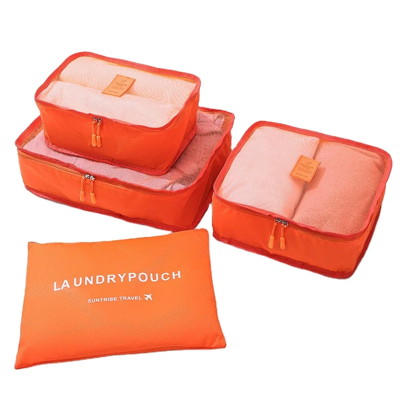 Travel Bags Travel Accessories 4 Set Compression Mesh  Luggage Packing Cubes Laundry Pouch