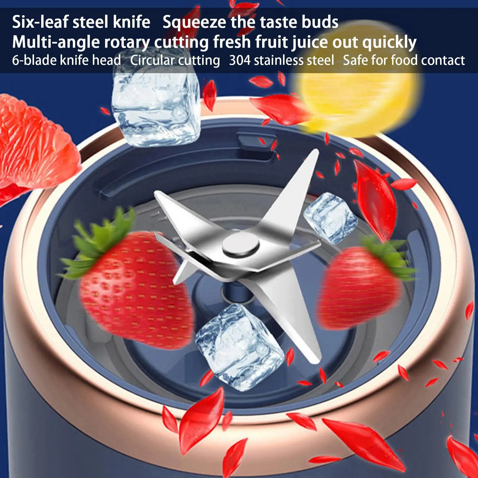 Frullatore Portatile Tazza Personale 420ml 40W - Mini Frullatore A Batteria Per Frullati E Succhi
