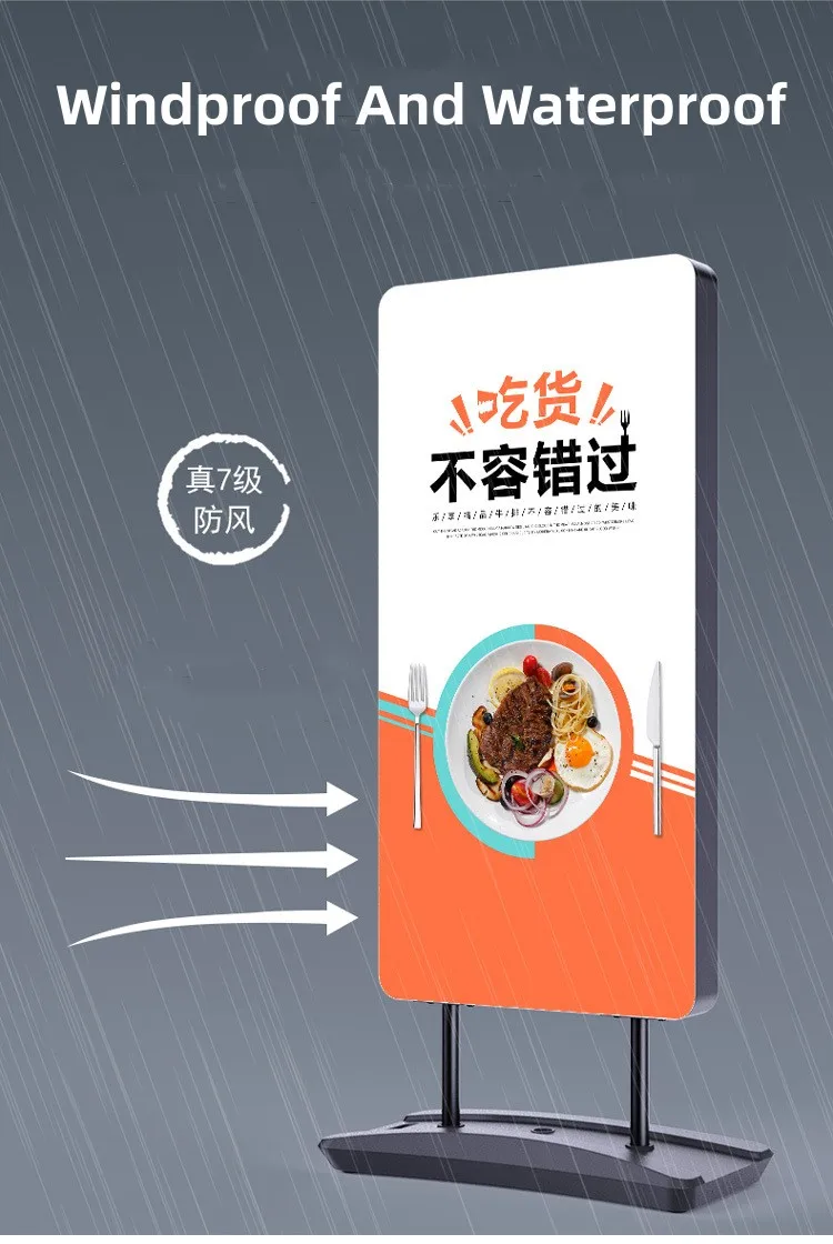 Free standing lighted sign holder led menu display heavy duty slide in poster stand factory wholesale