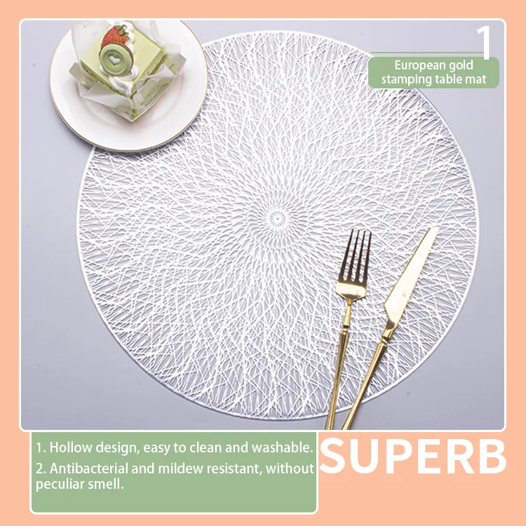 European Gold Stamping Table Mat Placemats For Dining Table Luxury