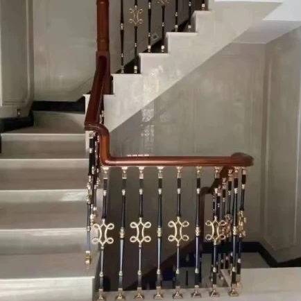 Bronze Cast Aluminum Indoor Stair Railings And Aluminum Deck Stair Railings Handrail For Hotel Villa Office