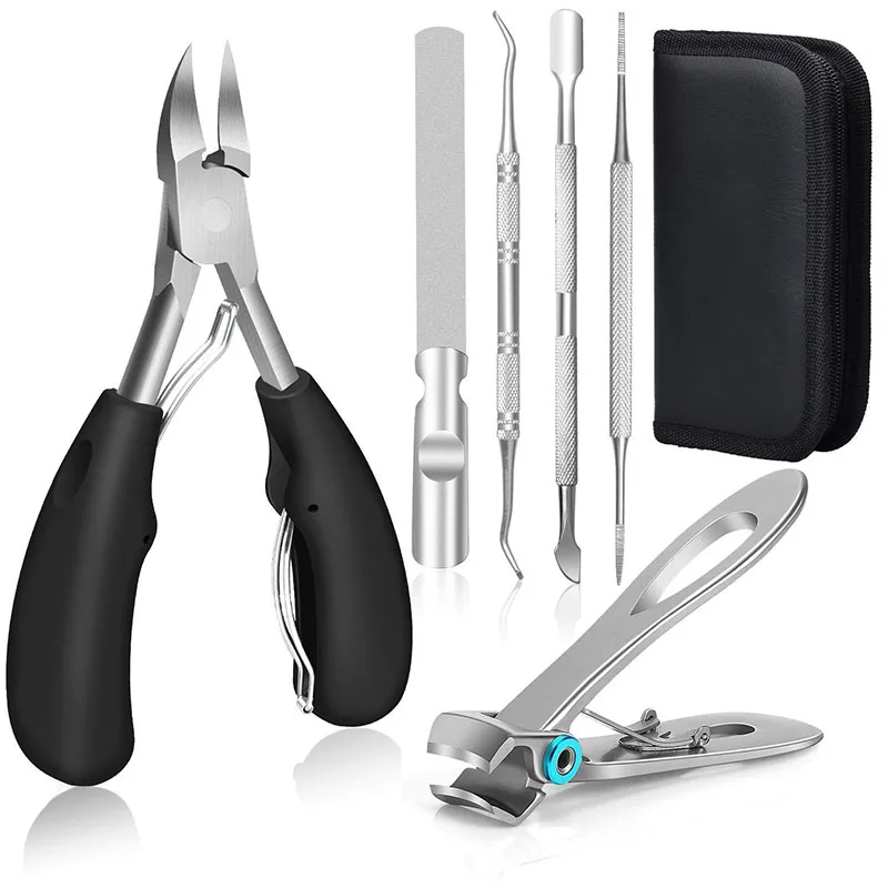 Nail Clippers for Men, Thick toenails Clipper Set, Long Handle for Seniors  and Women, Ingrown Nails Cutter Tools, Medical Blade Treatment for Elderly