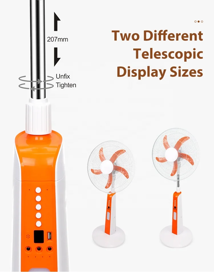 Remote Control Standing Fan, 16inch, Solar - detail 14