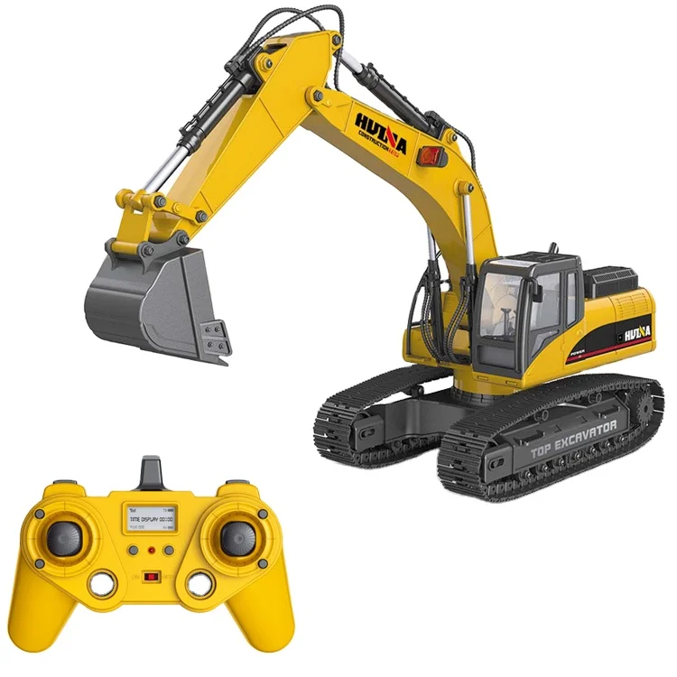 New Toys Professional HuiNa 1580 Excavator 1:14 23CH Die-Cast Full  Metal Long Digging Arm RC Excavator
