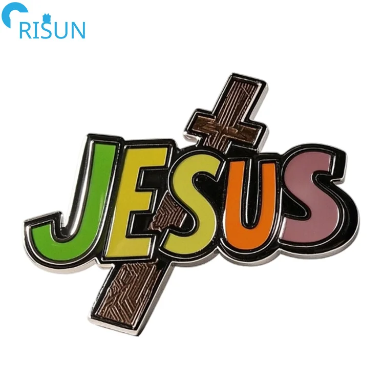 Factory Customized Enamel Christian Jesus Church Religious Cross Lapel Pins Badges Brooches Custom Cross Enamel Pin