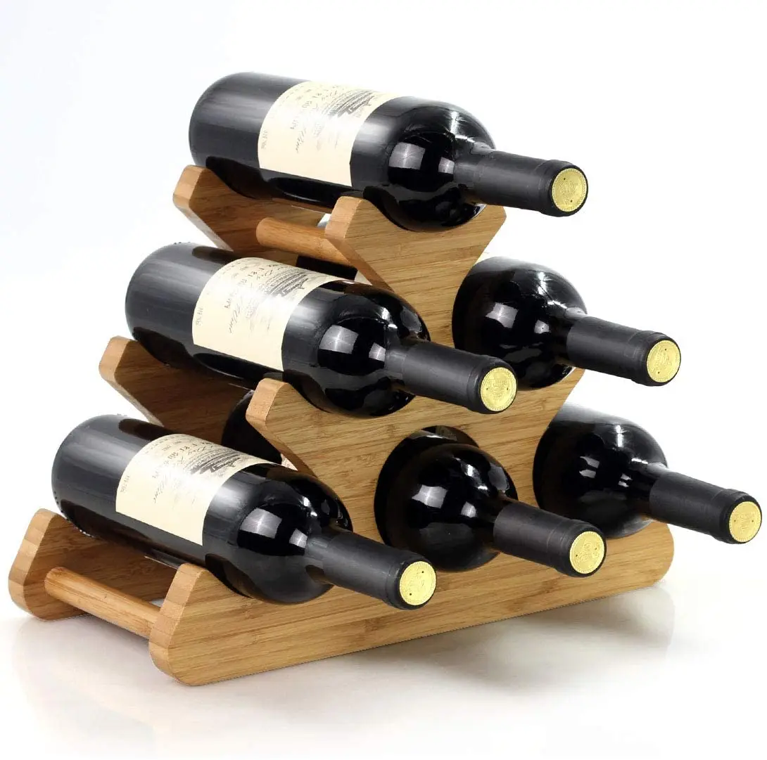 Подставка для бутылок вина из дерева вертикальная