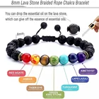 Bracelet Toppik 8mm Healing Lava 7 Chakras Bracelet Handmade Braided Unisex Natural Stone Beads Bracelet