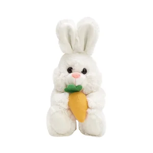 Cute Easter Bunny Plush Soft Toys and Pillow Sublimation Stuffed Bunny with Carrot Creative Gifts PP Cotton Filling