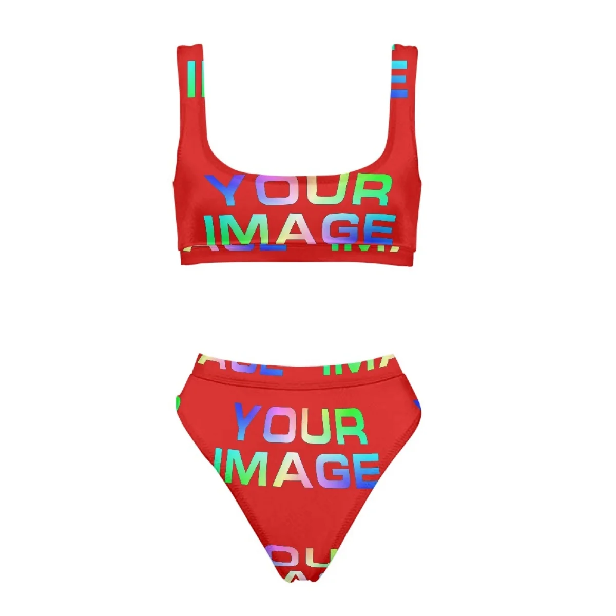 Print on Demand Custom Your Logo/Image/Photo Print Woman Sexy Bikini Set Two Piece Female Swimwear Sexy Summer Beach Swimsuit