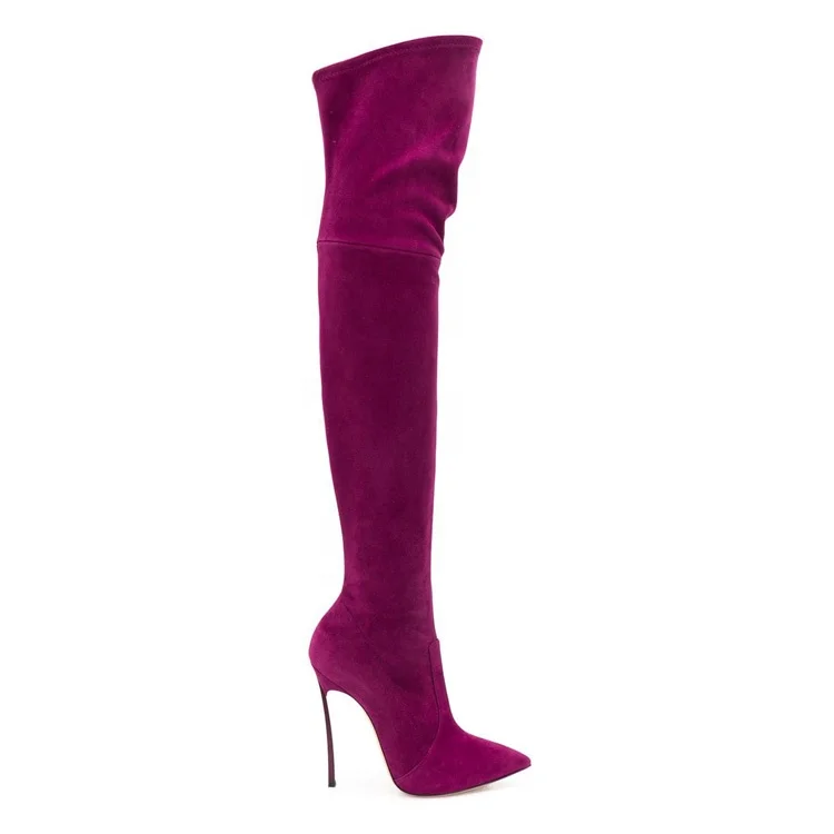 ladies long burgundy boots