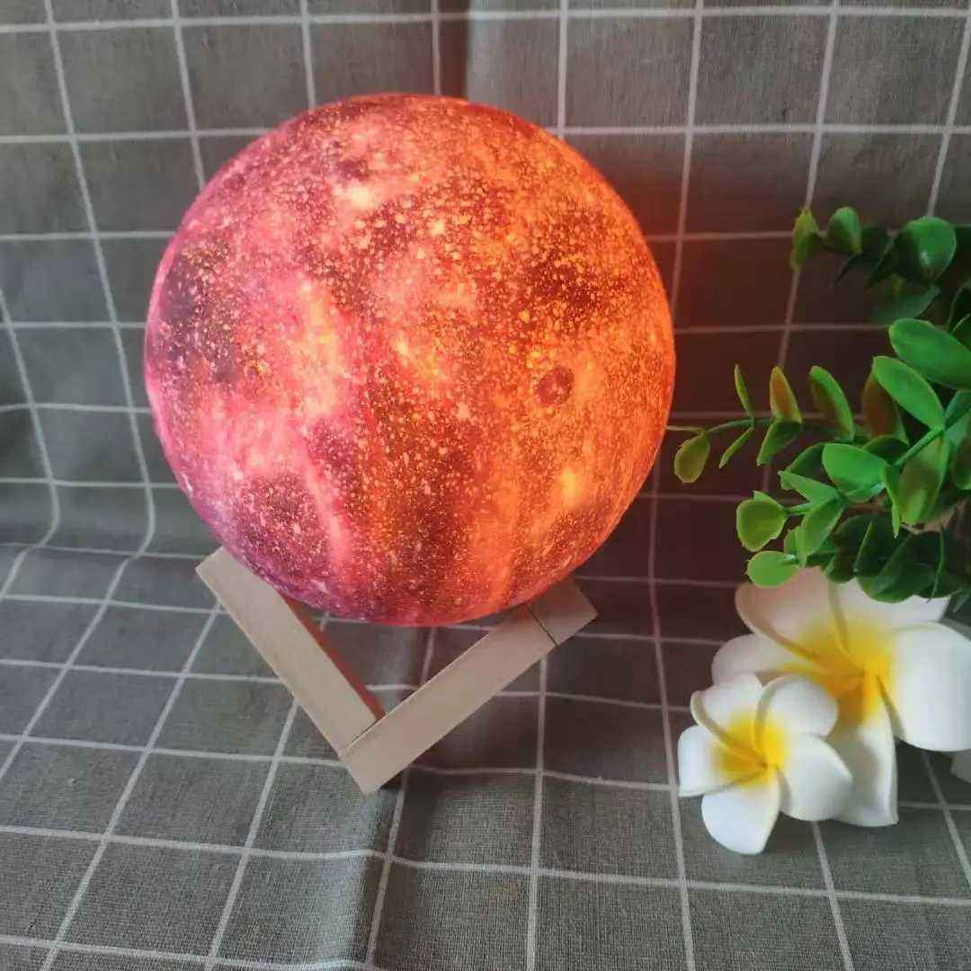 Home Decorative Remote Control 3D Space Night Table Desk Lamp Glowing Decor for Baby Kids Lover