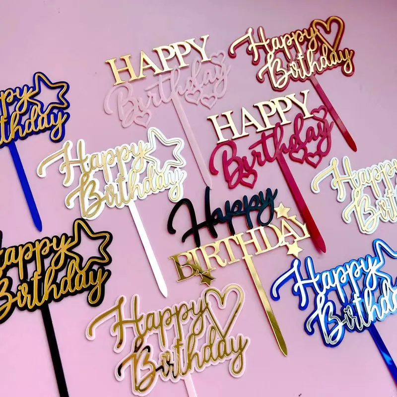 High Quality Plastic Cake Topper Party Decoration Happy Birthday Letter Cake Topper Buy Letter