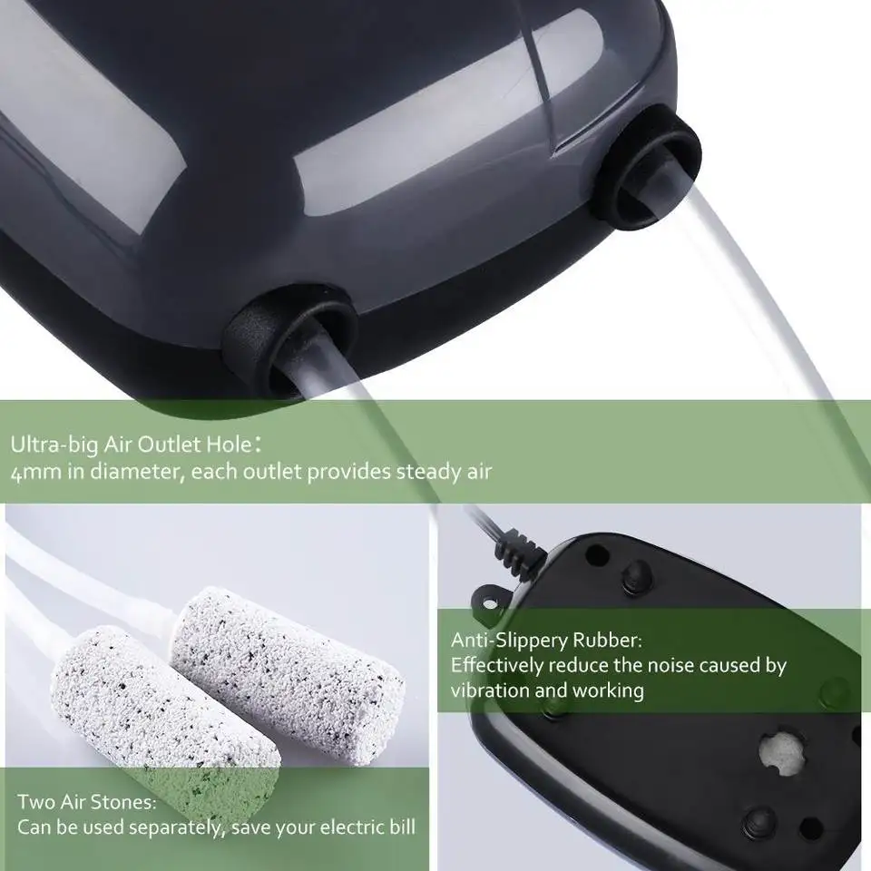 220V Rs Electrical RS-290 RS-390 Single Double Air Outlet Aquarium Air Pump  for Fish
