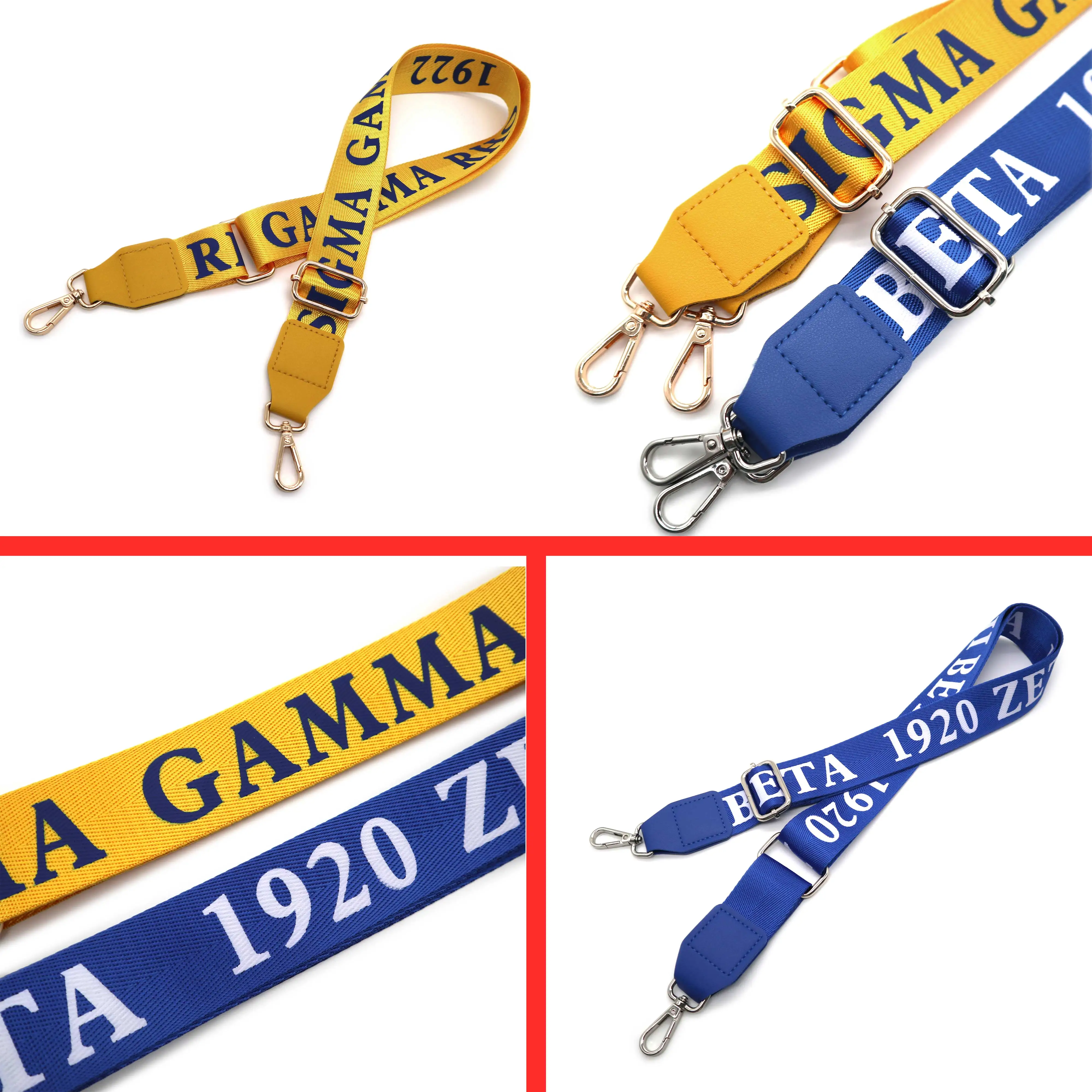 Custom Logo Zeta Phi Beta Blue Handbag Strap Fashionable Plastic