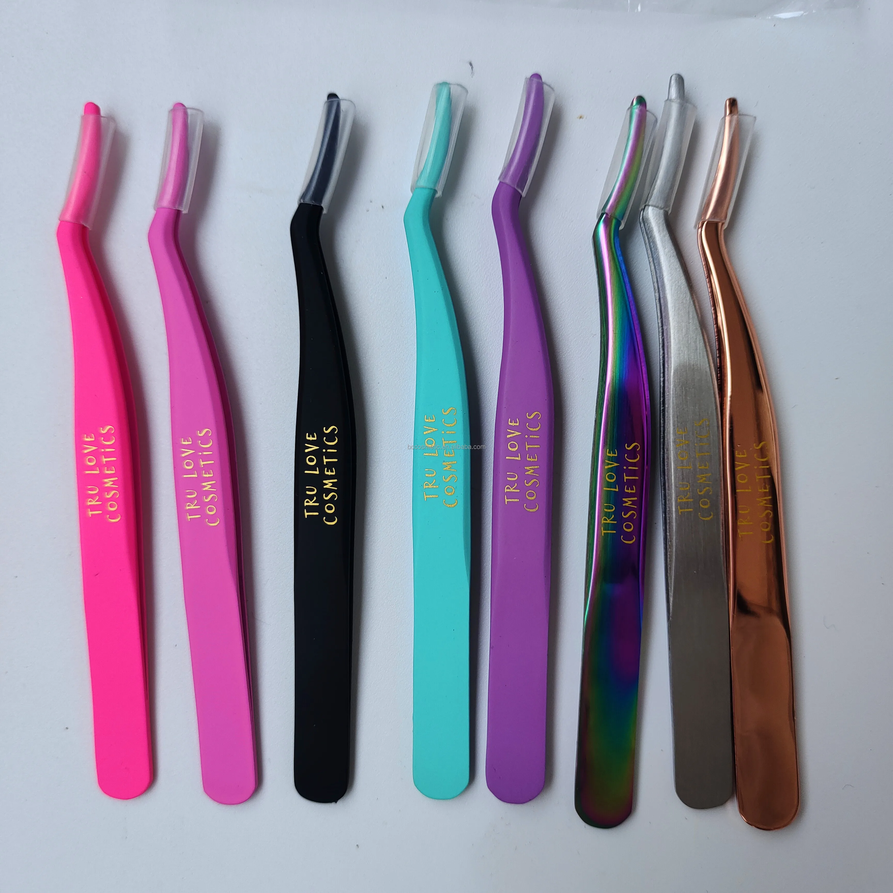 Custom Private Label Eyebrow Tweezers Stainless Steel Lash Tweezers