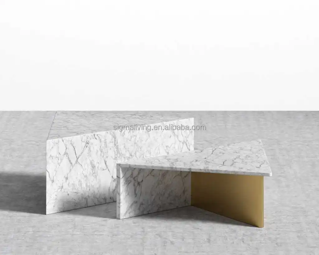Modern design garden furniture coffee table patio furniture end table with marble