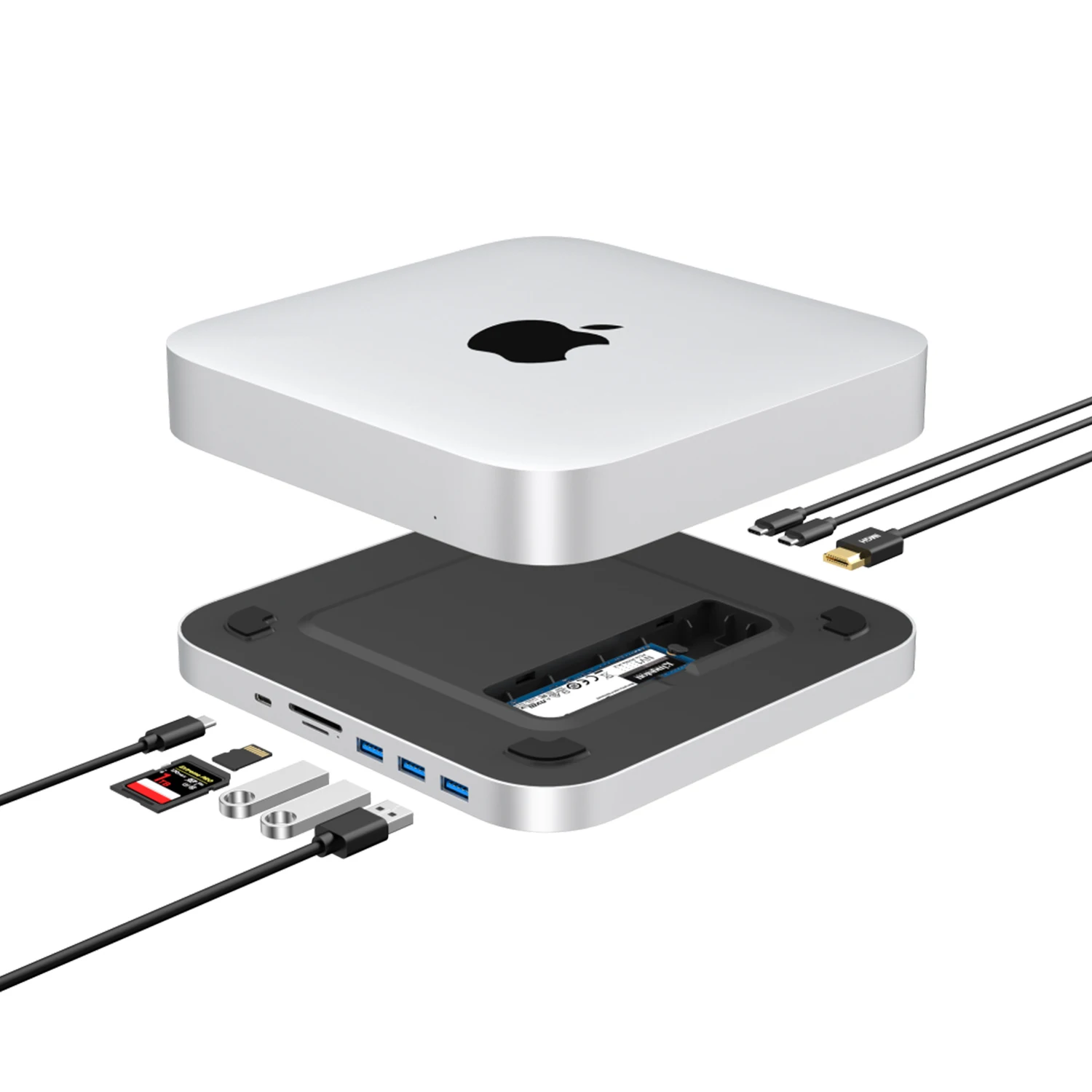 M1 Mac mini と USB Type C ハブ+シリコンカバーセット M1 Mac mini と USB Type C ハブ+シリコンカバーセット - Mac