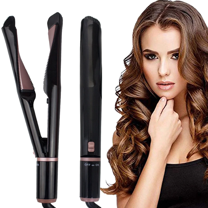 New Arrival Professional 2 in 1 Flat Irons Hair Styling Twist Hair Straightener Curler with LCD Disp