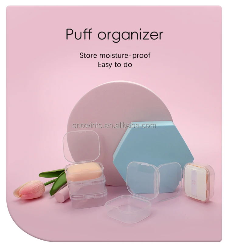 Marshmallow Powder Puff Round Corner Storage Box 5.5*4.8cm