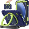 Navy blue, yellowgreen