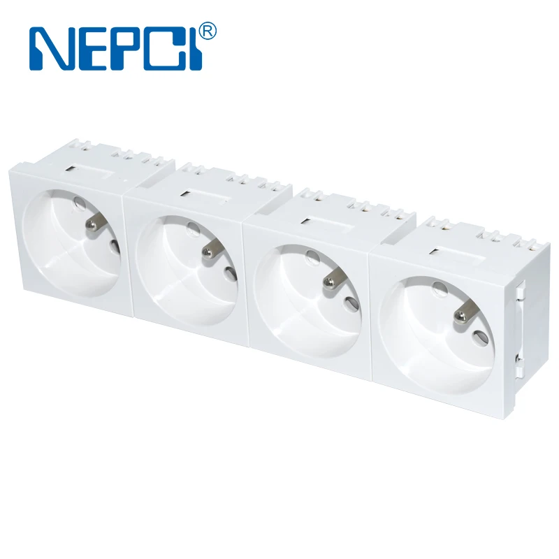 SCHUKO SOCKET-シャッターアースピン付きアウトレット2 P E 45度XJY-QB