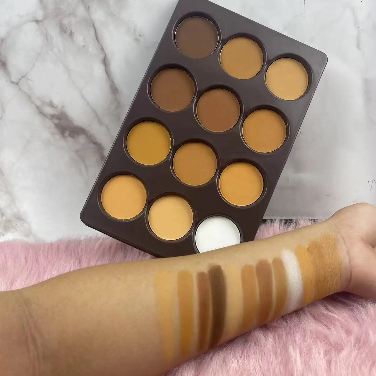 Палитра матовых прессованных порошков для макияжа лица, 16 цветов