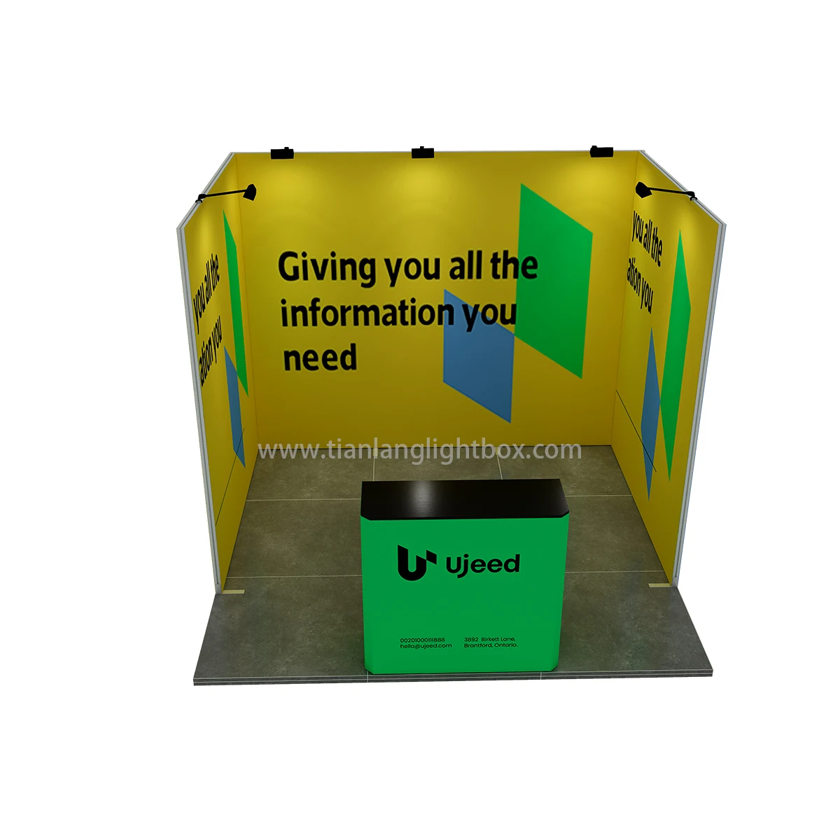 TianLang Qseg U shape 10x10ft trade show booth lightest modular aluminum 3x3 exhibition display stand