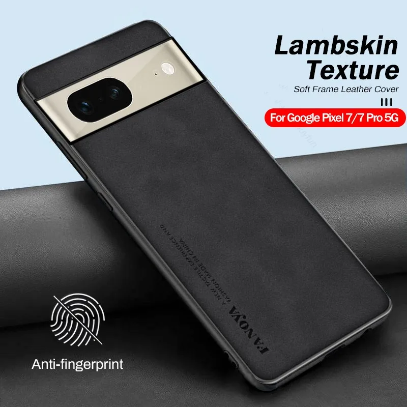 For Google Pixel 8 Pro Case Camera Shockproof Coque  Pixel 7 7A 6A 6 Pro Pixel7 5G Sheepskin Leather Silicone Phone Cover