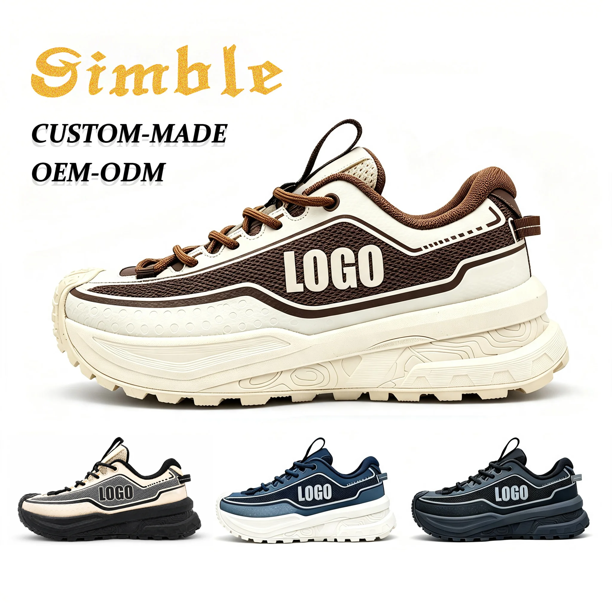 All Season Custom Men's Casual Sneakers Outdoor Breathable Anti-slip Wear-Resistant Sports Running Shoes