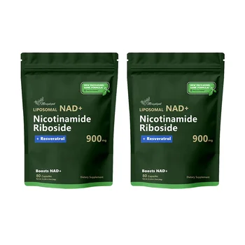 Supply Chain NAD+ Supplement 900MG - Nicotinamide Riboside, Liposomal Resveratrol, Quercetin - 80 Capsules - Bag Pack