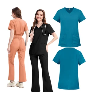 Custom-Logo Medical Scrubs Premium Modern High Quality | Anti-Wrinkle Spandex Jogger Sets | Hospital & Spa Uniforms for Unisex