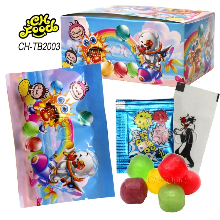 Low MOQ Wholesale Magic Pop Candy Toy for Kids Custom Sour Hard Candy with Tattoo Popping Candy Halal Kids Sweets Snack