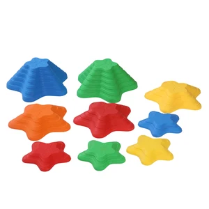 9PCS Non-Slip Plastic Jumping Balance Rocks Kids Sensory Integration Training Sensory Toys Stepping Stones Stacking Rocks