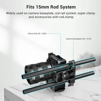 Small Rig 12 Inches (30 Cm) Aluminum Alloy 15mm Rod with M12 Female Thread, Pack of 2-1053 detail image