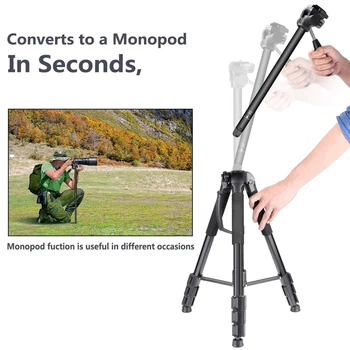 KP2264 360 Degree 3way Head Travel Phone Stand Aluminum Tripod Camera detail image