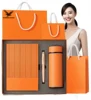 Orange notebook+pen+tumbler