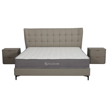 modern design minimalist luxury white genuine leather telaio del letto bed frame