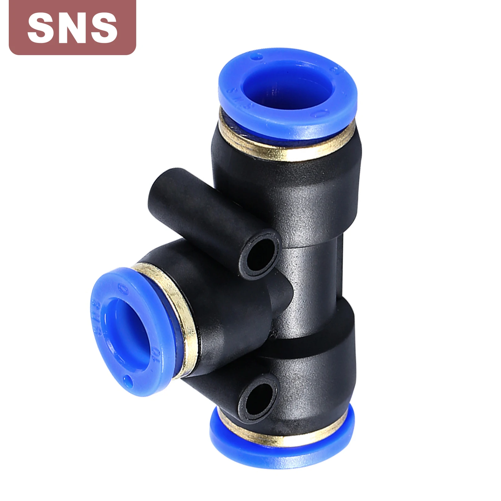 For SNS SPE Series Quick Fitting 3-Way Equal Union Tee Type T Plastic Pneumatic Connector Push to Connect Air Tube Pneumatic